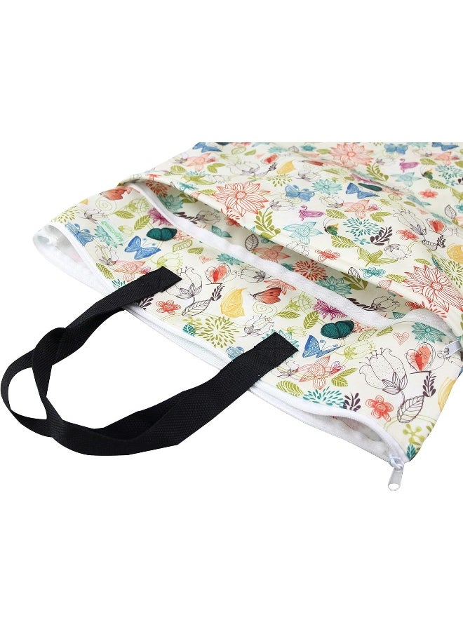 wegreeco Reusable Hanging Wet Dry Cloth Diaper Bag (2 Pack, Jade, Camellia)