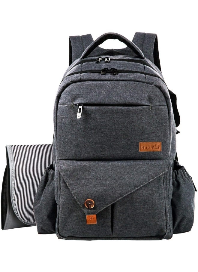 Hap Tim Multi-function Large Baby Diaper Bag Backpack W/Stroller Straps-Insulated Pockets-Changing Pad, Stylish & Durable with Anti-Water Material