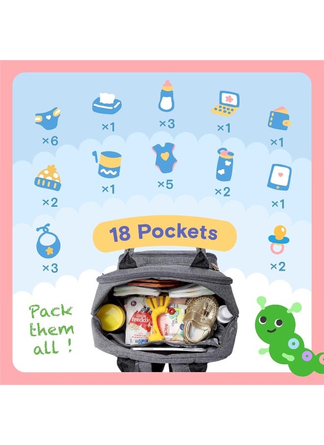 Diaper Bag Backpack, iniuniu Large Unisex Baby Bags for Boys Girls