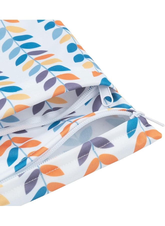 Babygoal Wet Dry Bags for Baby Cloth Diapers, Washable Travel Bags, Beach, Pool, Gym Bag for Swimsuits & Wet Clothes with Two Zippered Pockets 3 Pack(S,M,L)