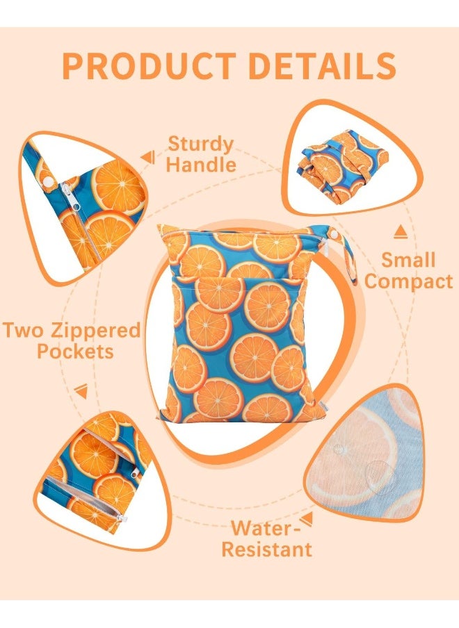 Babygoal Wet Dry Bags for Baby Cloth Diapers, Washable Travel Bags, Beach, Pool, Gym Bag for Swimsuits & Wet Clothes with Two Zippered Pockets 3 Pack