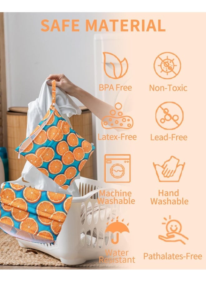 Babygoal Wet Dry Bags for Baby Cloth Diapers, Washable Travel Bags, Beach, Pool, Gym Bag for Swimsuits & Wet Clothes with Two Zippered Pockets 3 Pack
