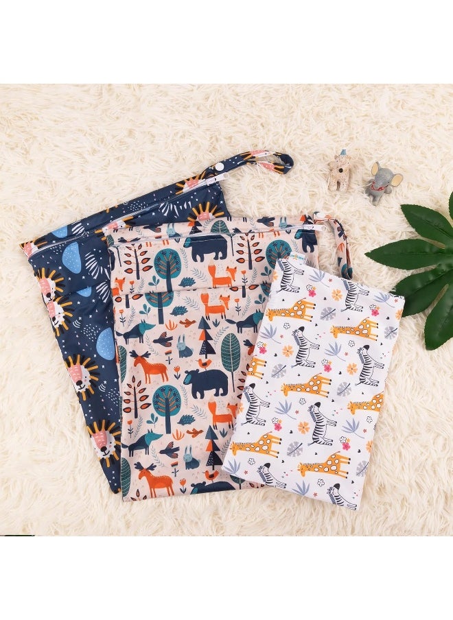 Babygoal Wet Dry Bags for Baby Cloth Diapers, Washable Travel Bags, Beach, Pool, Gym Bag for Swimsuits & Wet Clothes with Two Zippered Pockets
