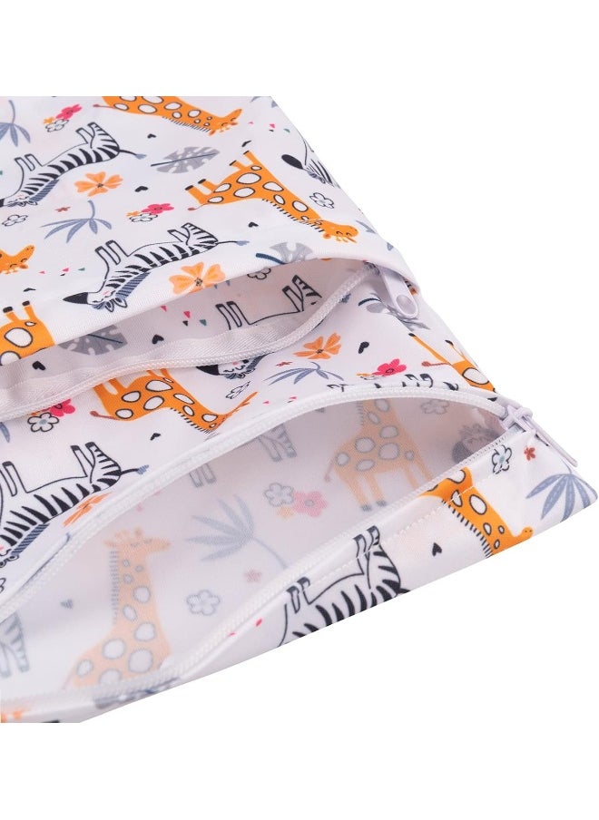 Babygoal Wet Dry Bags for Baby Cloth Diapers, Washable Travel Bags, Beach, Pool, Gym Bag for Swimsuits & Wet Clothes with Two Zippered Pockets