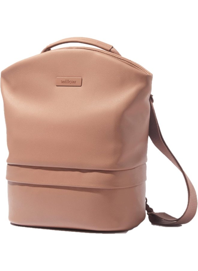 Willow Breast Pump Bag | Convertible and Adjustable Tote for Hands-Free Wearable Breast Pumps | Pump Bag with Cooler and Pockets | Dusty Pink