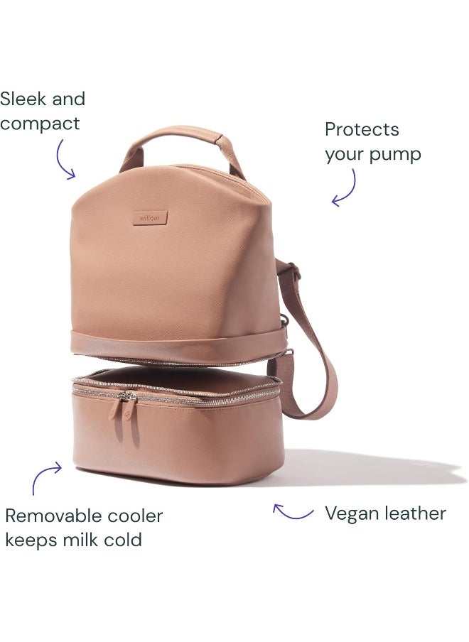 Willow Breast Pump Bag | Convertible and Adjustable Tote for Hands-Free Wearable Breast Pumps | Pump Bag with Cooler and Pockets | Dusty Pink