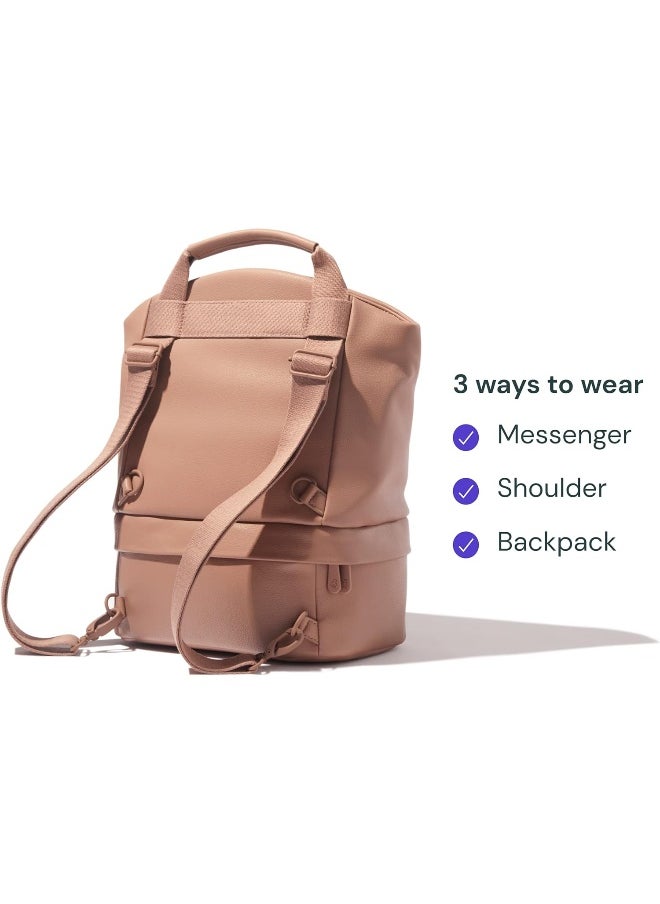 Willow Breast Pump Bag | Convertible and Adjustable Tote for Hands-Free Wearable Breast Pumps | Pump Bag with Cooler and Pockets | Dusty Pink