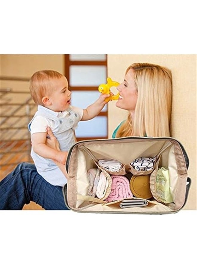 Multifunctional Baby Diaper Bag，New Stripe Design Diaper Backpack Multi-functional Waterproof Fashion Mommy Bag Nappy Bag Huge Capacity Perfect For Travel Work Mother’s Day Gift (pinkish-orange)
