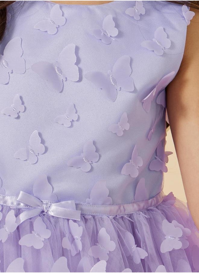 Butterfly Appliques Sleeveless Dress