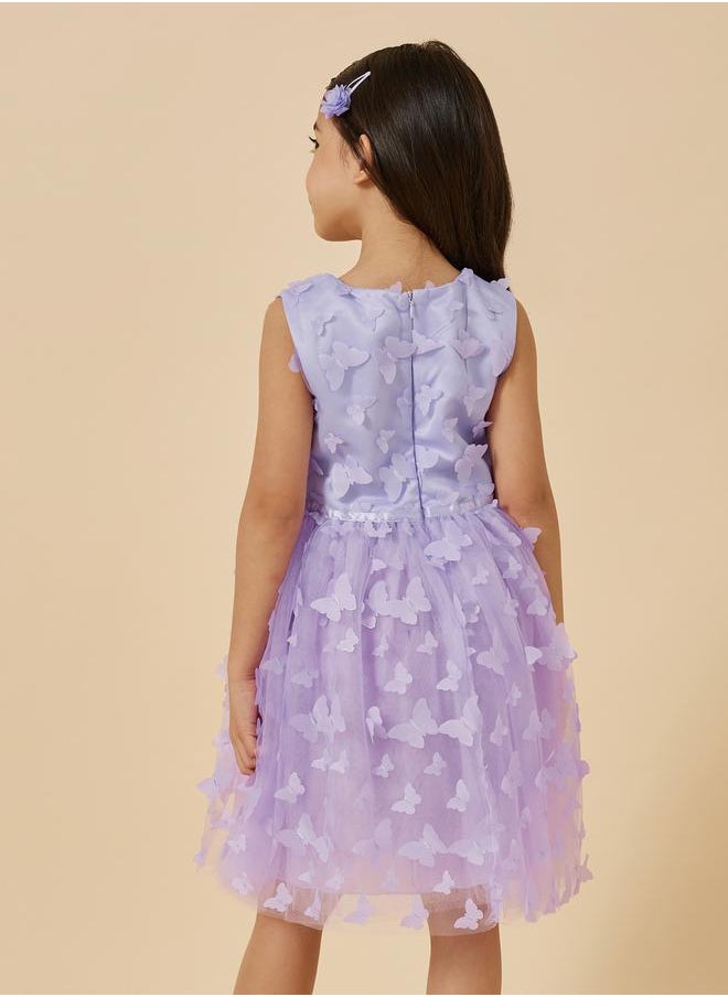 Butterfly Appliques Sleeveless Dress