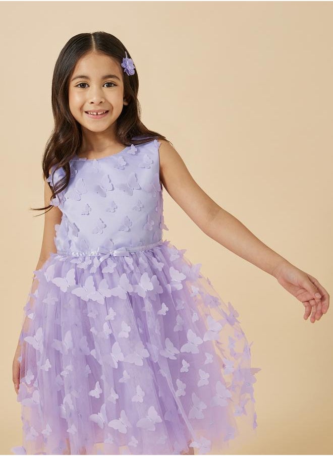 Butterfly Appliques Sleeveless Dress