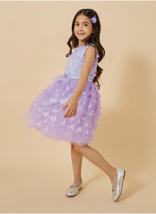 Butterfly Appliques Sleeveless Dress