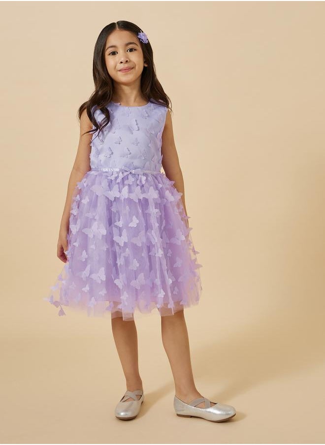 Butterfly Appliques Sleeveless Dress