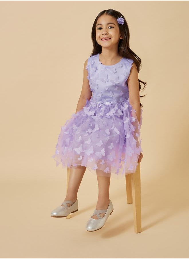 Butterfly Appliques Sleeveless Dress