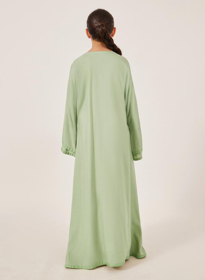 Embroidered Bell Sleeves Maxi Dress