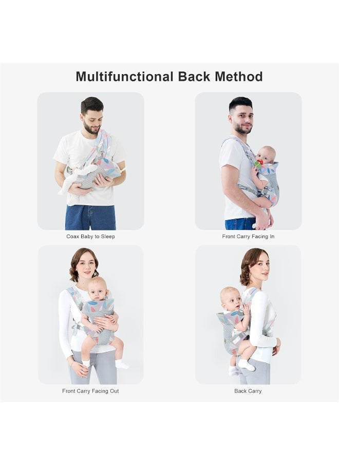 IULONEE Baby Carrier, Embrace Cozy 4-in-1 Infant Carrier Ergonomic Adjustable Holder Portable Convertible Front and Back Backpack Carry for Infants Toddlers Babies Girl and Boy 12-40 Pounds (Blue)