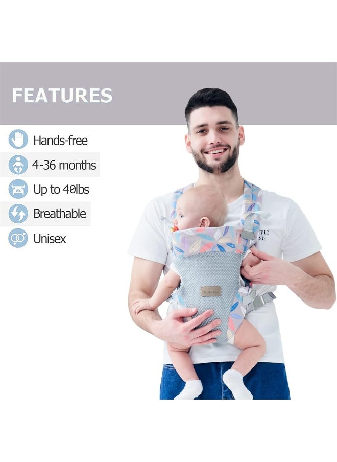 IULONEE Baby Carrier, Embrace Cozy 4-in-1 Infant Carrier Ergonomic Adjustable Holder Portable Convertible Front and Back Backpack Carry for Infants Toddlers Babies Girl and Boy 12-40 Pounds (Blue)