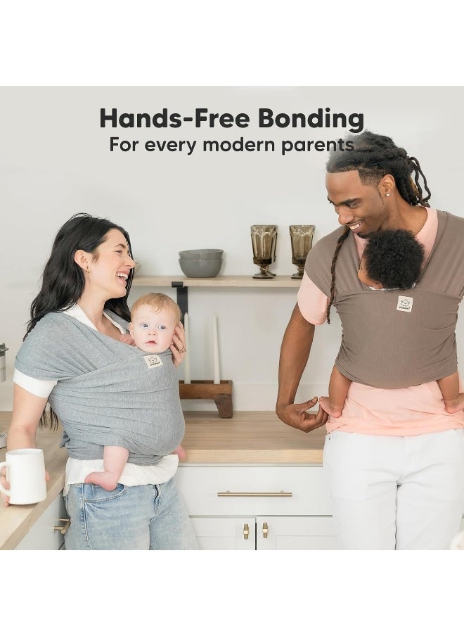 KeaBabies Baby Wrap Carrier - All in 1 Original Breathable Baby Sling, Lightweight, Hands Free Baby Carrier Sling, Baby Carrier Wrap, Baby Carriers for Newborn, Infant, Baby Wraps Carrier (Ash Gray)