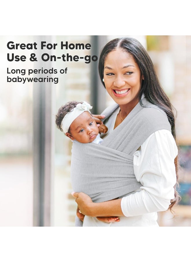 KeaBabies Baby Wrap Carrier - All in 1 Original Breathable Baby Sling, Lightweight, Hands Free Baby Carrier Sling, Baby Carrier Wrap, Baby Carriers for Newborn, Infant, Baby Wraps Carrier (Ash Gray)