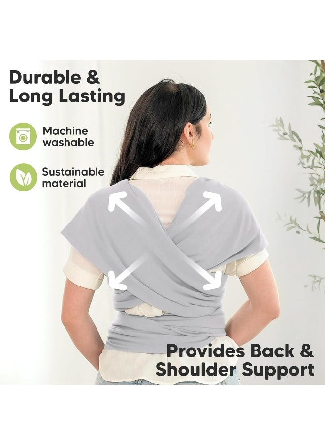KeaBabies Baby Wrap Carrier - All in 1 Original Breathable Baby Sling, Lightweight, Hands Free Baby Carrier Sling, Baby Carrier Wrap, Baby Carriers for Newborn, Infant, Baby Wraps Carrier (Ash Gray)