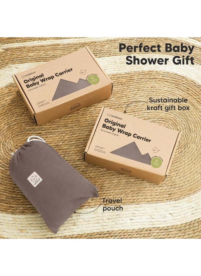 KeaBabies Baby Wrap Carrier - All-in-1 Stretchy Baby Wraps - Copper Grey