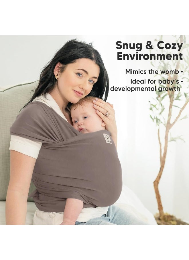 KeaBabies Baby Wrap Carrier - All-in-1 Stretchy Baby Wraps - Copper Grey