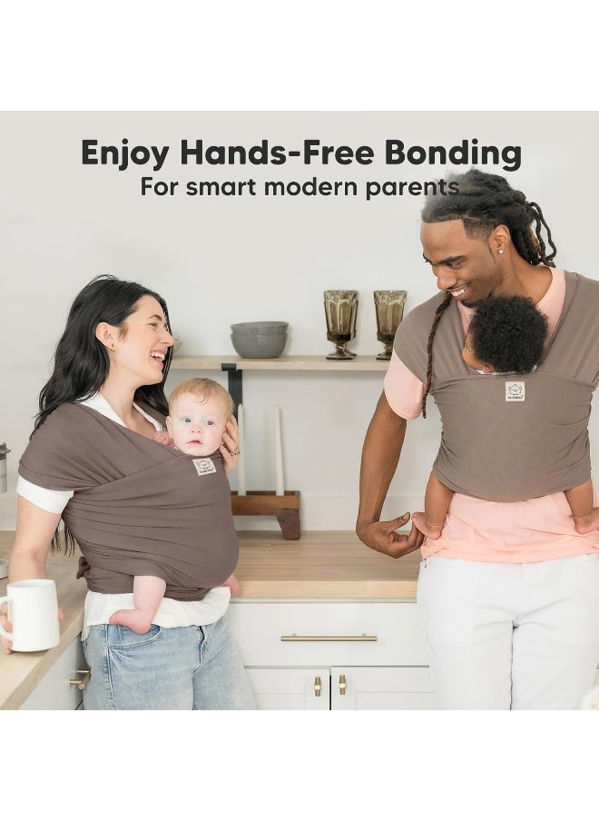 KeaBabies Baby Wrap Carrier - All-in-1 Stretchy Baby Wraps - Copper Grey