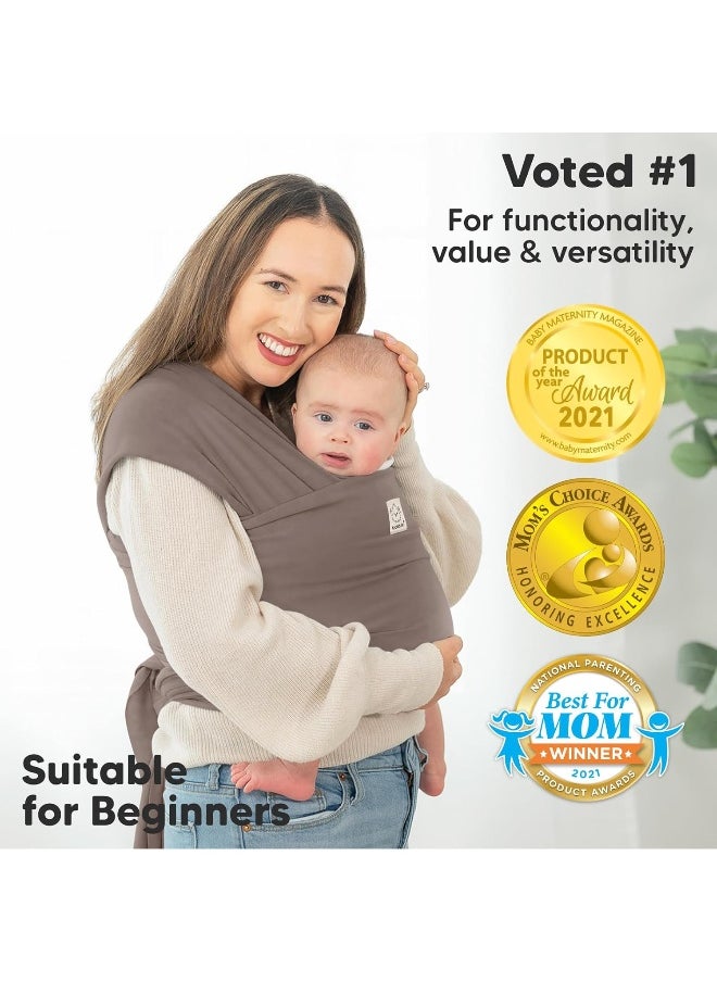 KeaBabies Baby Wrap Carrier - All-in-1 Stretchy Baby Wraps - Copper Grey