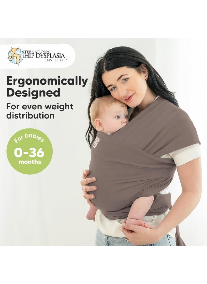 KeaBabies Baby Wrap Carrier - All-in-1 Stretchy Baby Wraps - Copper Grey