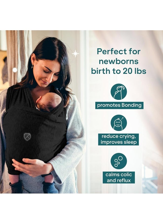 Koala Babycare Baby Carrier Wrap, Easy to Wear As a T-Shirt - Baby Wearing Wrap One Size Fits All - Newborn Wrap Carrier Up to 22lbs