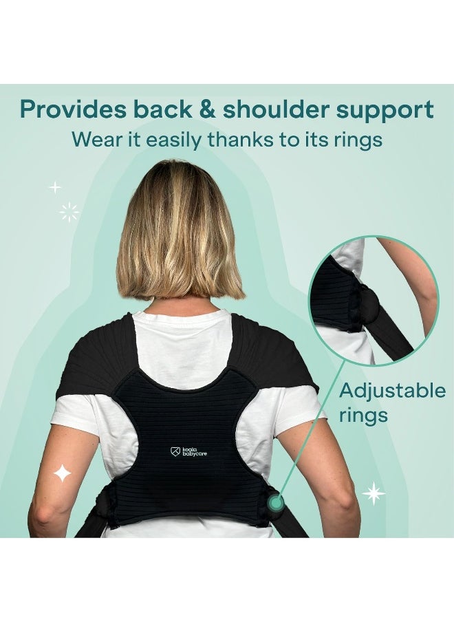 Koala Babycare Baby Carrier Wrap, Easy to Wear As a T-Shirt - Baby Wearing Wrap One Size Fits All - Newborn Wrap Carrier Up to 22lbs