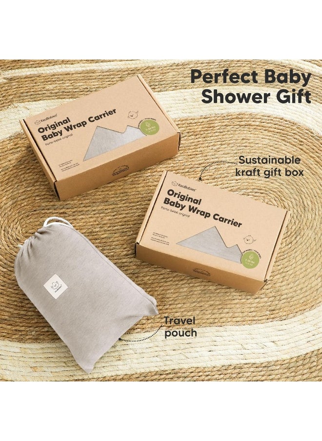 KeaBabies Baby Wrap Carrier - All in 1 Original Breathable Baby Sling, Lightweight, Hands Free Baby Carrier Sling, Baby Carrier Wrap, Baby Carriers for Newborn, Infant, Baby Wraps Carrier (Stone Gray)
