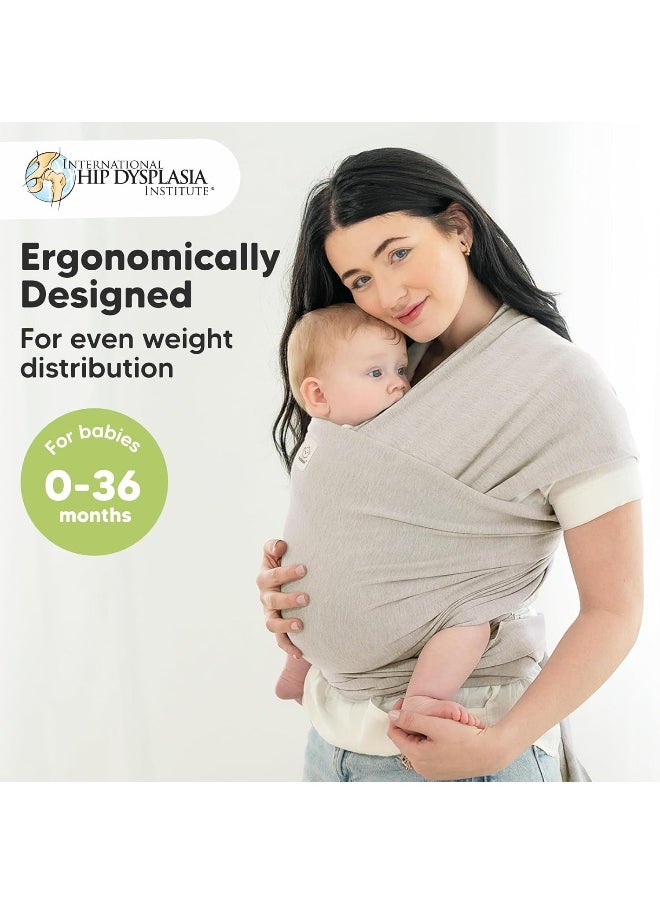 KeaBabies Baby Wrap Carrier - All in 1 Original Breathable Baby Sling, Lightweight, Hands Free Baby Carrier Sling, Baby Carrier Wrap, Baby Carriers for Newborn, Infant, Baby Wraps Carrier (Stone Gray)