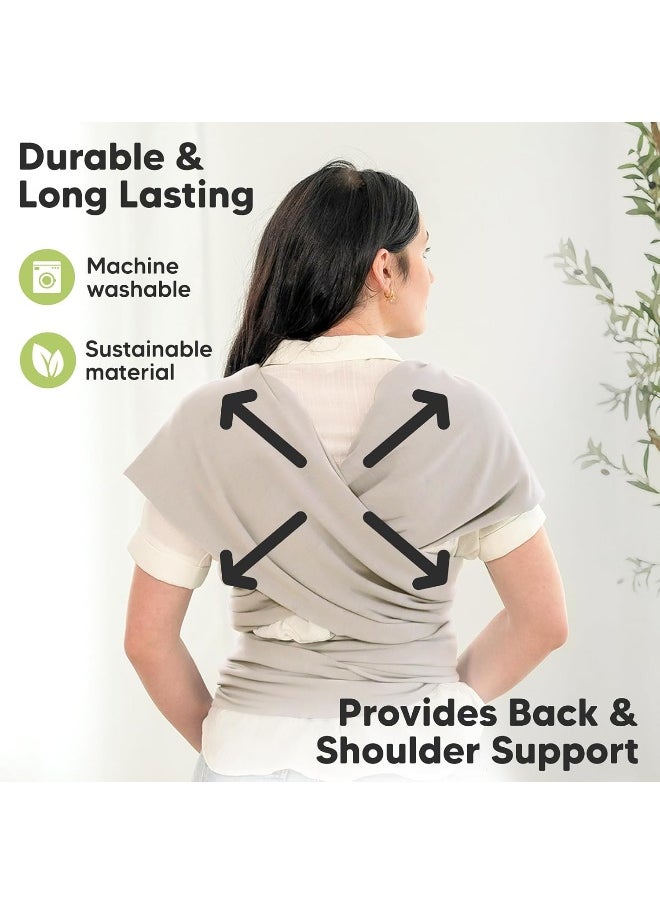 KeaBabies Baby Wrap Carrier - All in 1 Original Breathable Baby Sling, Lightweight, Hands Free Baby Carrier Sling, Baby Carrier Wrap, Baby Carriers for Newborn, Infant, Baby Wraps Carrier (Stone Gray)