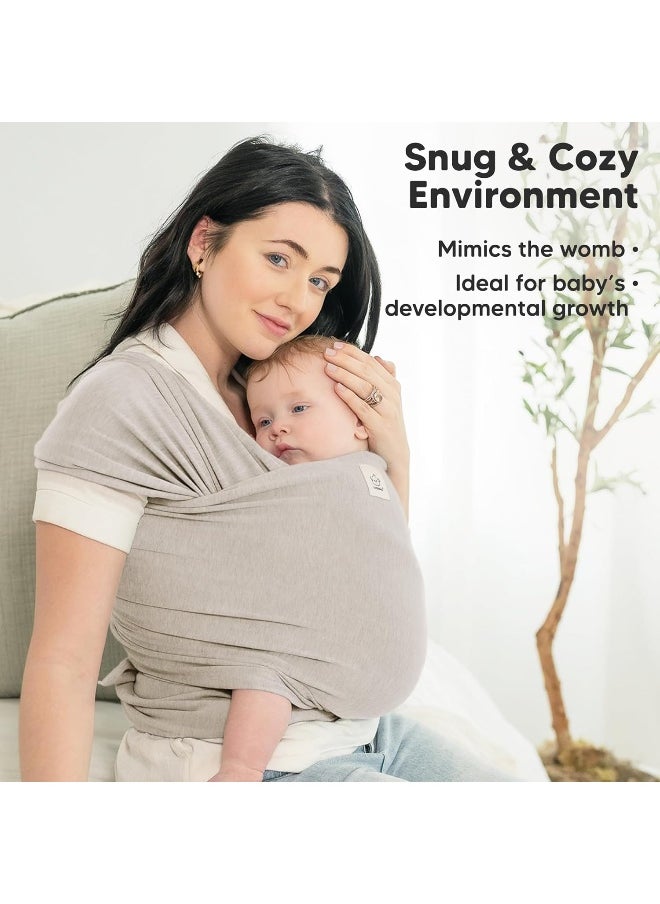 KeaBabies Baby Wrap Carrier - All in 1 Original Breathable Baby Sling, Lightweight, Hands Free Baby Carrier Sling, Baby Carrier Wrap, Baby Carriers for Newborn, Infant, Baby Wraps Carrier (Stone Gray)