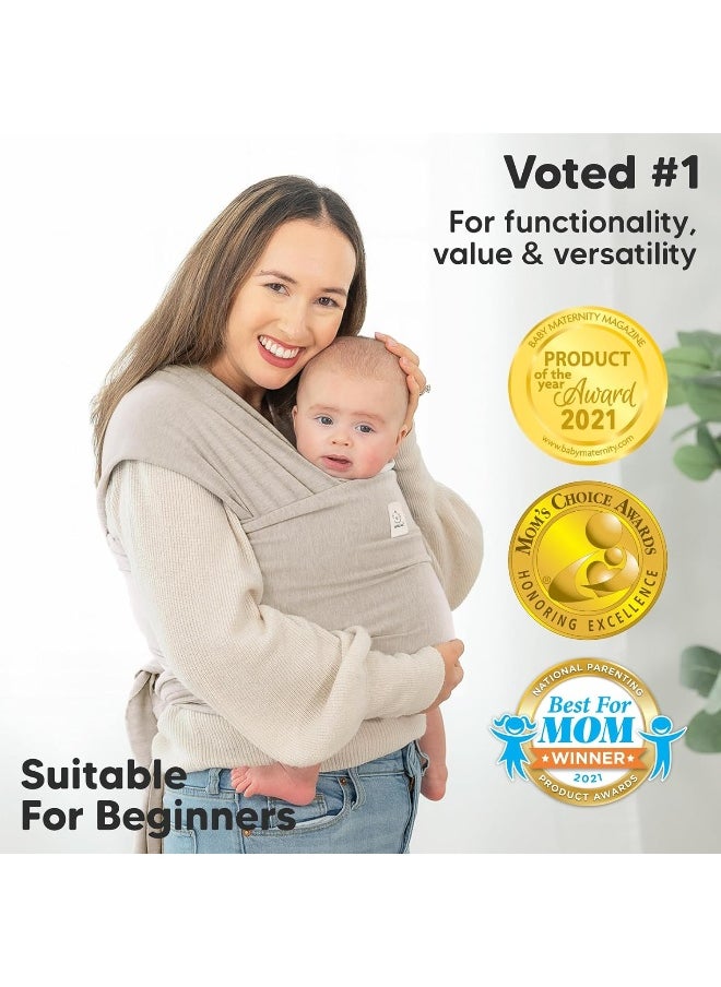 KeaBabies Baby Wrap Carrier - All in 1 Original Breathable Baby Sling, Lightweight, Hands Free Baby Carrier Sling, Baby Carrier Wrap, Baby Carriers for Newborn, Infant, Baby Wraps Carrier (Stone Gray)