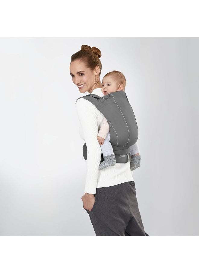 Cybex Maira Tie Baby Carrier, Adjustable Baby Carrier from Newborn up to 33 lbs, Lavastone Black, One Size