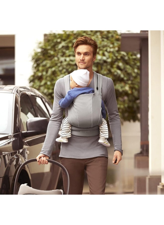 Cybex Maira Tie Baby Carrier, Adjustable Baby Carrier from Newborn up to 33 lbs, Lavastone Black, One Size