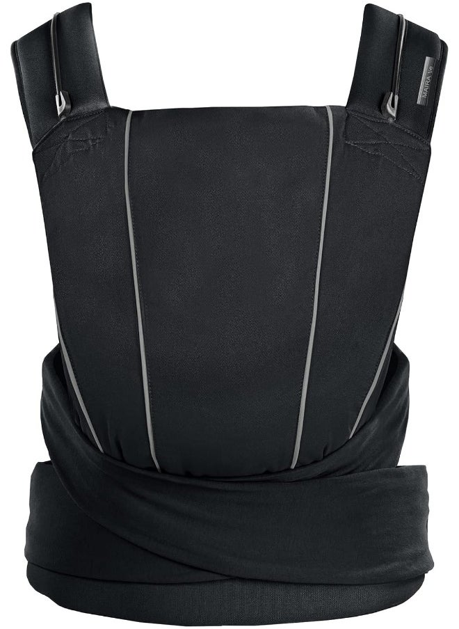 Cybex Maira Tie Baby Carrier, Adjustable Baby Carrier from Newborn up to 33 lbs, Lavastone Black, One Size