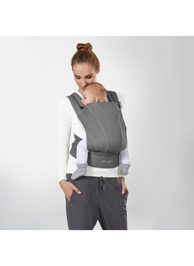 Cybex Maira Tie Baby Carrier, Adjustable Baby Carrier from Newborn up to 33 lbs, Lavastone Black, One Size