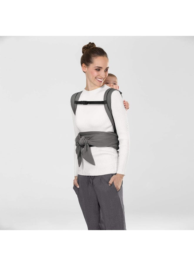 Cybex Maira Tie Baby Carrier, Adjustable Baby Carrier from Newborn up to 33 lbs, Lavastone Black, One Size