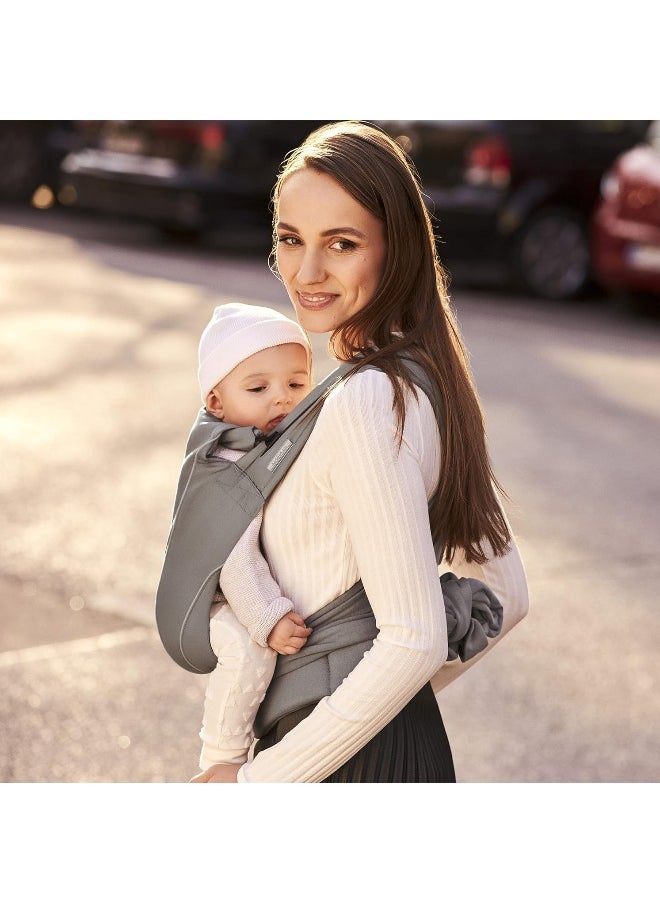 Cybex Maira Tie Baby Carrier, Adjustable Baby Carrier from Newborn up to 33 lbs, Lavastone Black, One Size