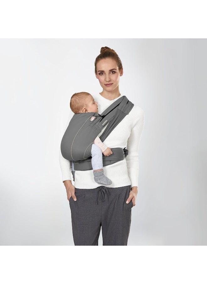 Cybex Maira Tie Baby Carrier, Adjustable Baby Carrier from Newborn up to 33 lbs, Lavastone Black, One Size