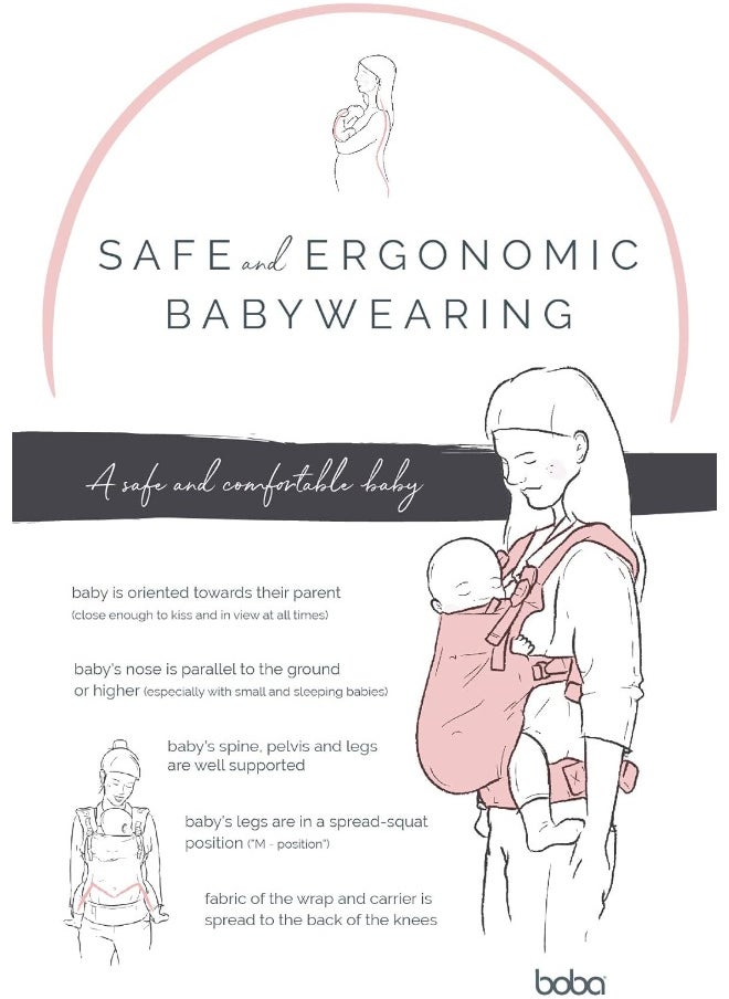 Boba X Baby Carrier - Adjustable Infant Carrier for Newborn to Toddler, Front and Backpack Babywearing 7 to 45 lbs, Ergonomic Baby Carrier with Crossable Straps and Padded Shoulders