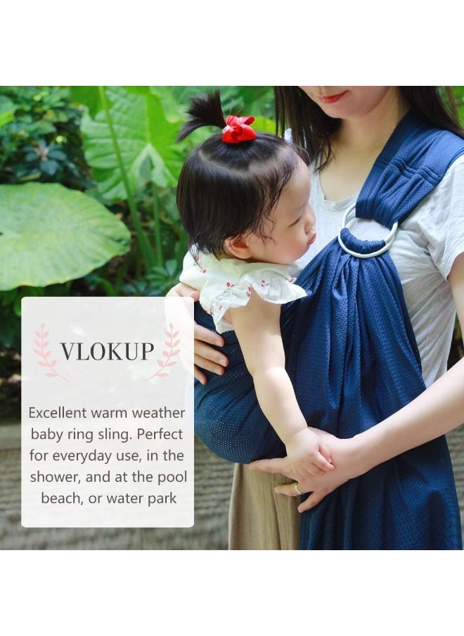 Vlokup Baby Water Ring Sling Carrier | Lightweight Breathable Mesh Baby Wrap for Infant, Newborn, Kids and Toddlers | Perfect for Summer, Swimming, Pool, Beach | Great for Dad Too Blue