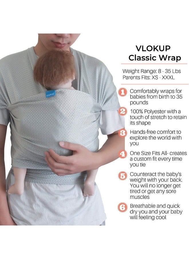 Vlokup Baby Wrap Sling Carrier for Newborn, Infant, Toddler, Kid | Breathable Lightweight Stretch Mesh Water Sling | Nice for Summer, Pool, Beach, Swimming | Perfect Shower Gift Rose