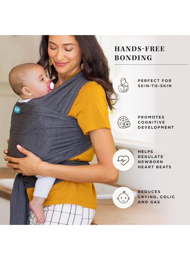 MOBY Evolution Baby Wrap Carrier for Newborn to Toddler, Baby Sling from Birth, One Size Fits All, Lighter Version of MOBY Classic Wrap, Breathable Stretchy Wrap, Unisex