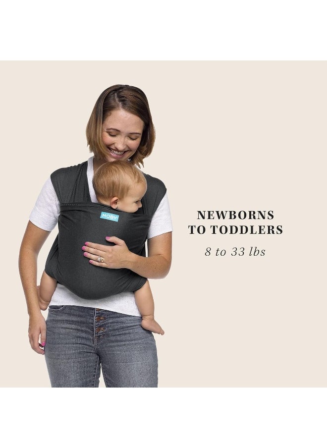 MOBY Evolution Baby Wrap Carrier for Newborn to Toddler, Baby Sling from Birth, One Size Fits All, Lighter Version of MOBY Classic Wrap, Breathable Stretchy Wrap, Unisex