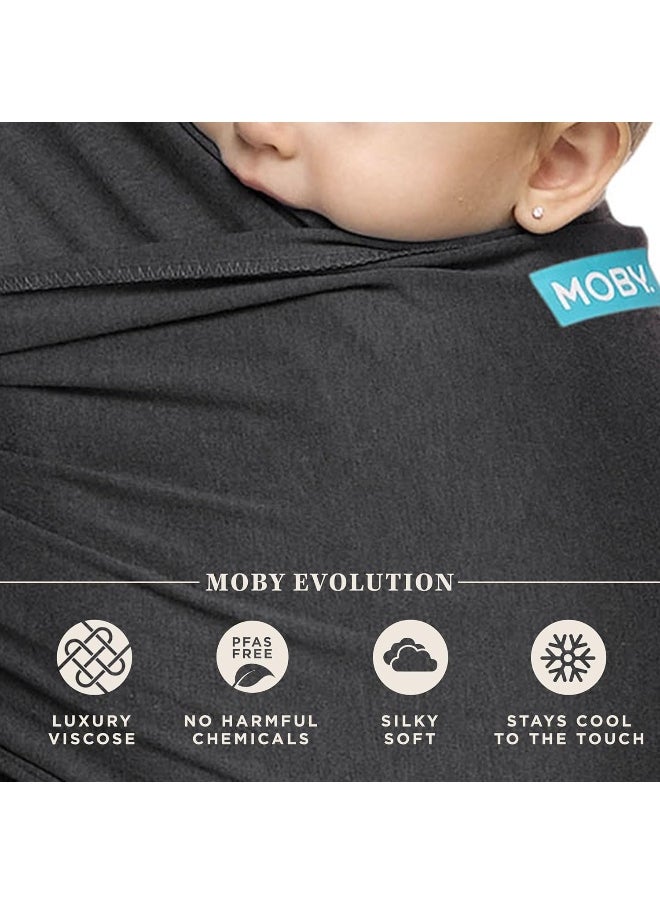 MOBY Evolution Baby Wrap Carrier for Newborn to Toddler, Baby Sling from Birth, One Size Fits All, Lighter Version of MOBY Classic Wrap, Breathable Stretchy Wrap, Unisex