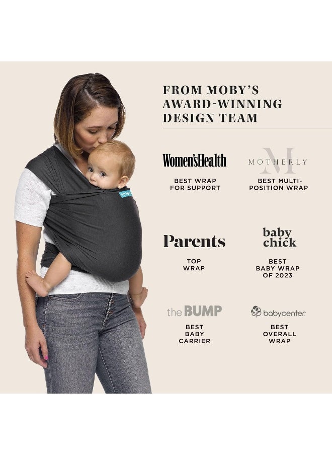 MOBY Evolution Baby Wrap Carrier for Newborn to Toddler, Baby Sling from Birth, One Size Fits All, Lighter Version of MOBY Classic Wrap, Breathable Stretchy Wrap, Unisex